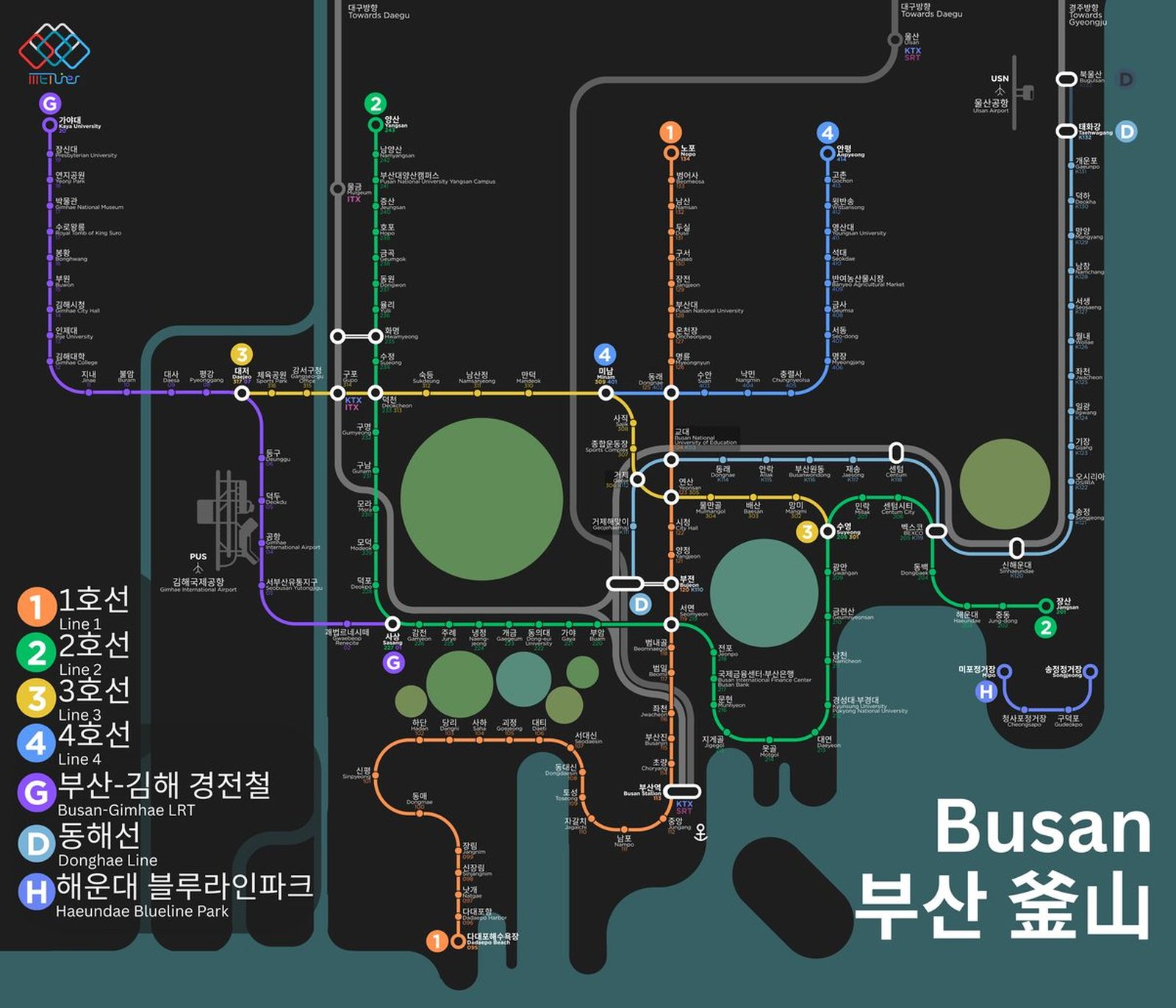 Metliner 的釜山路線圖