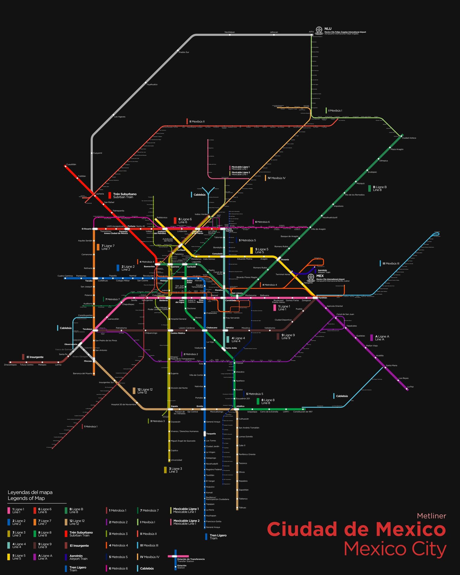 Metliner 的墨西哥城路線圖