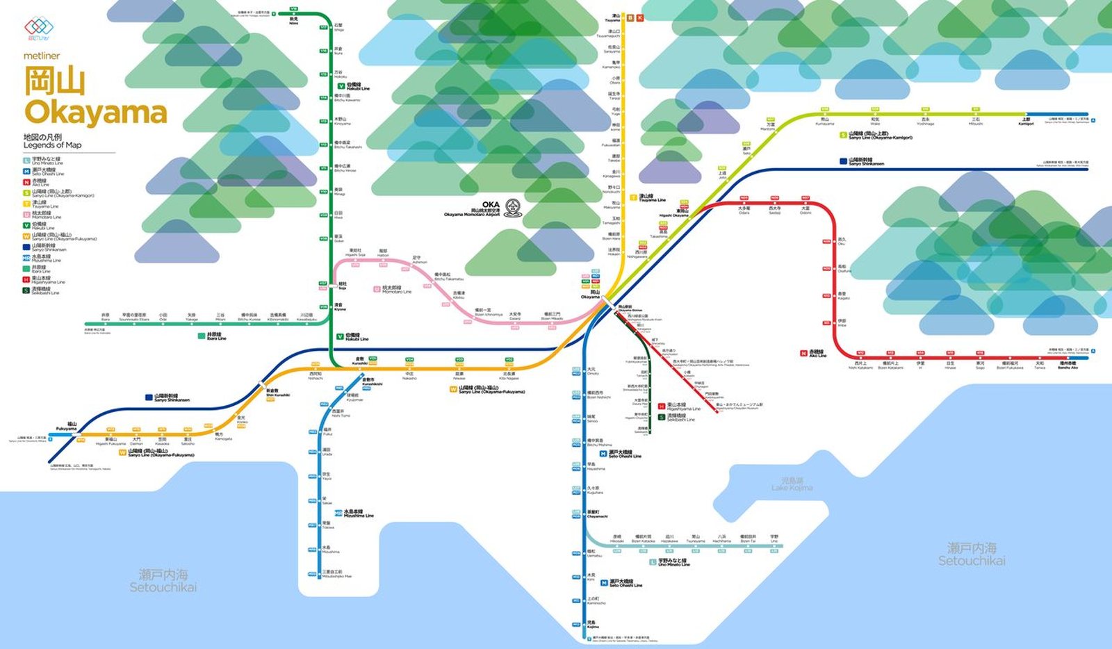 Metliner 的岡山路線圖