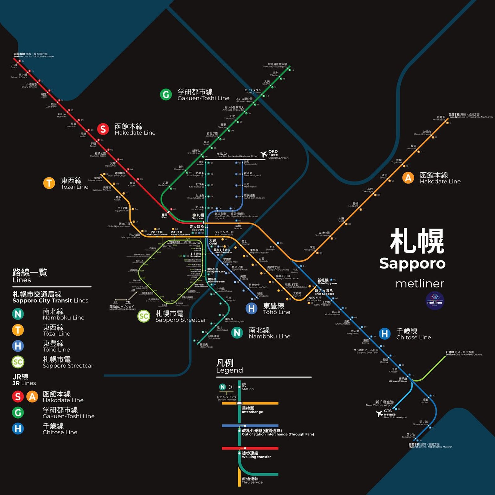 Metliner 的札幌路線圖