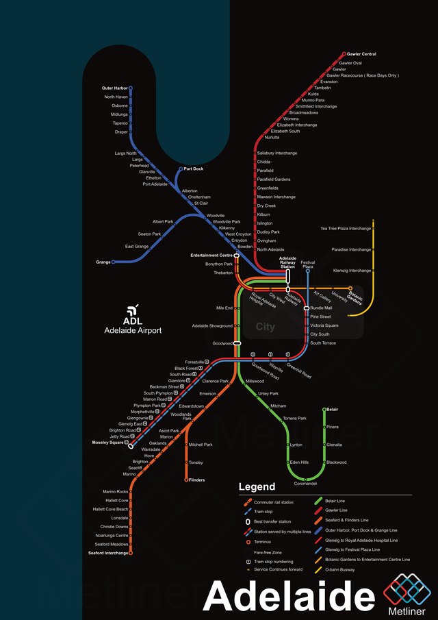 Adelaide metro map