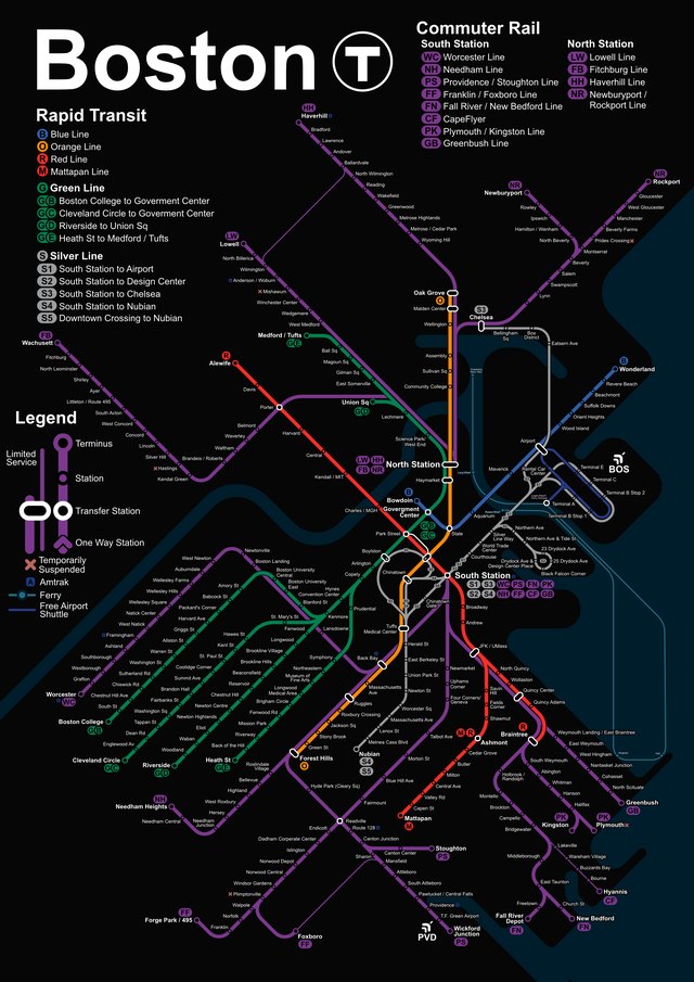 Boston metro map