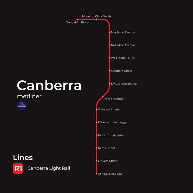 Canberra metro map