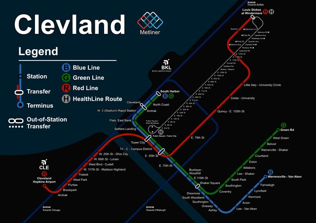 Cleveland metro map