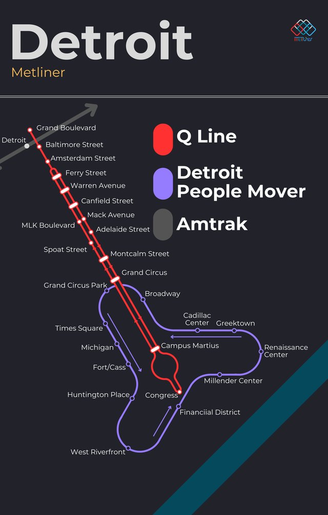 Detroit metro map