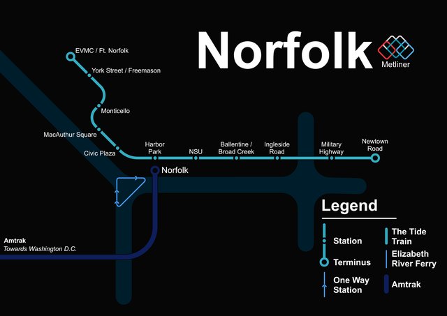 Norfolk metro map