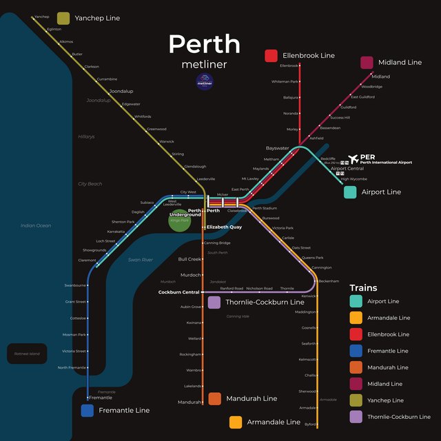 Perth metro map