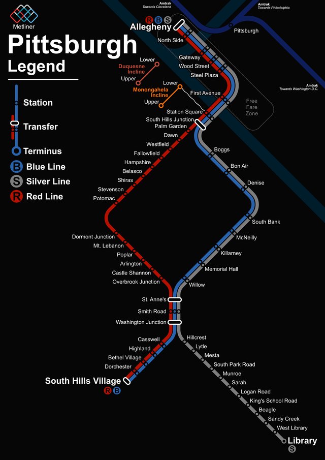 Pittsburgh metro map