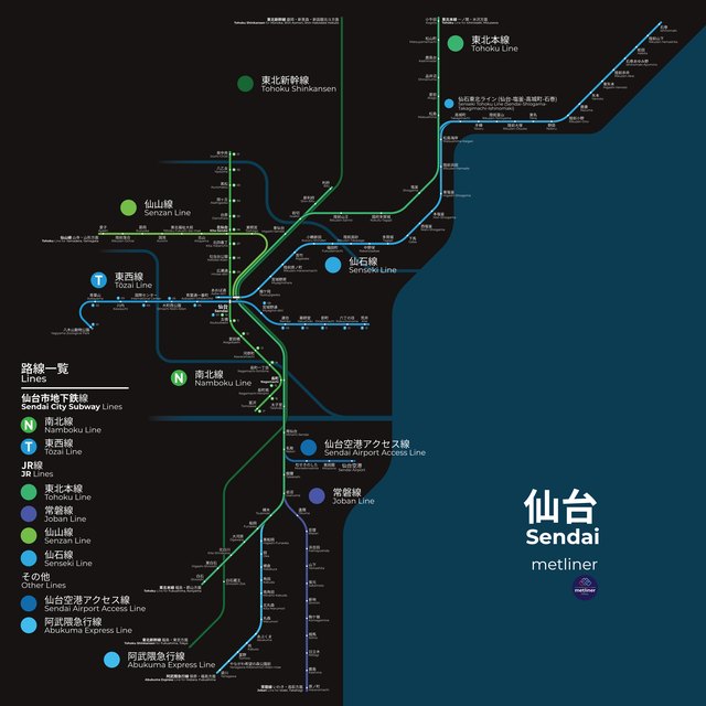 Sendai metro map