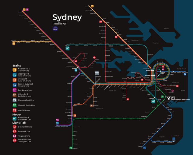 Sydney metro map