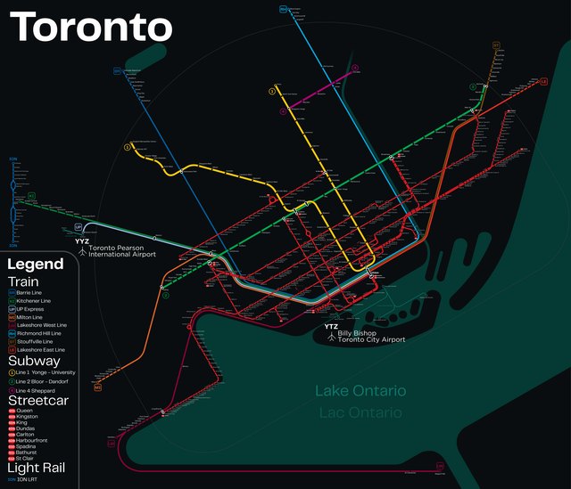 Toronto metro map