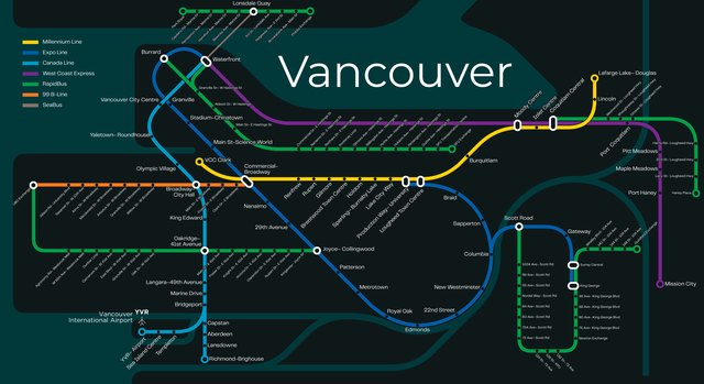 Vancouver metro map
